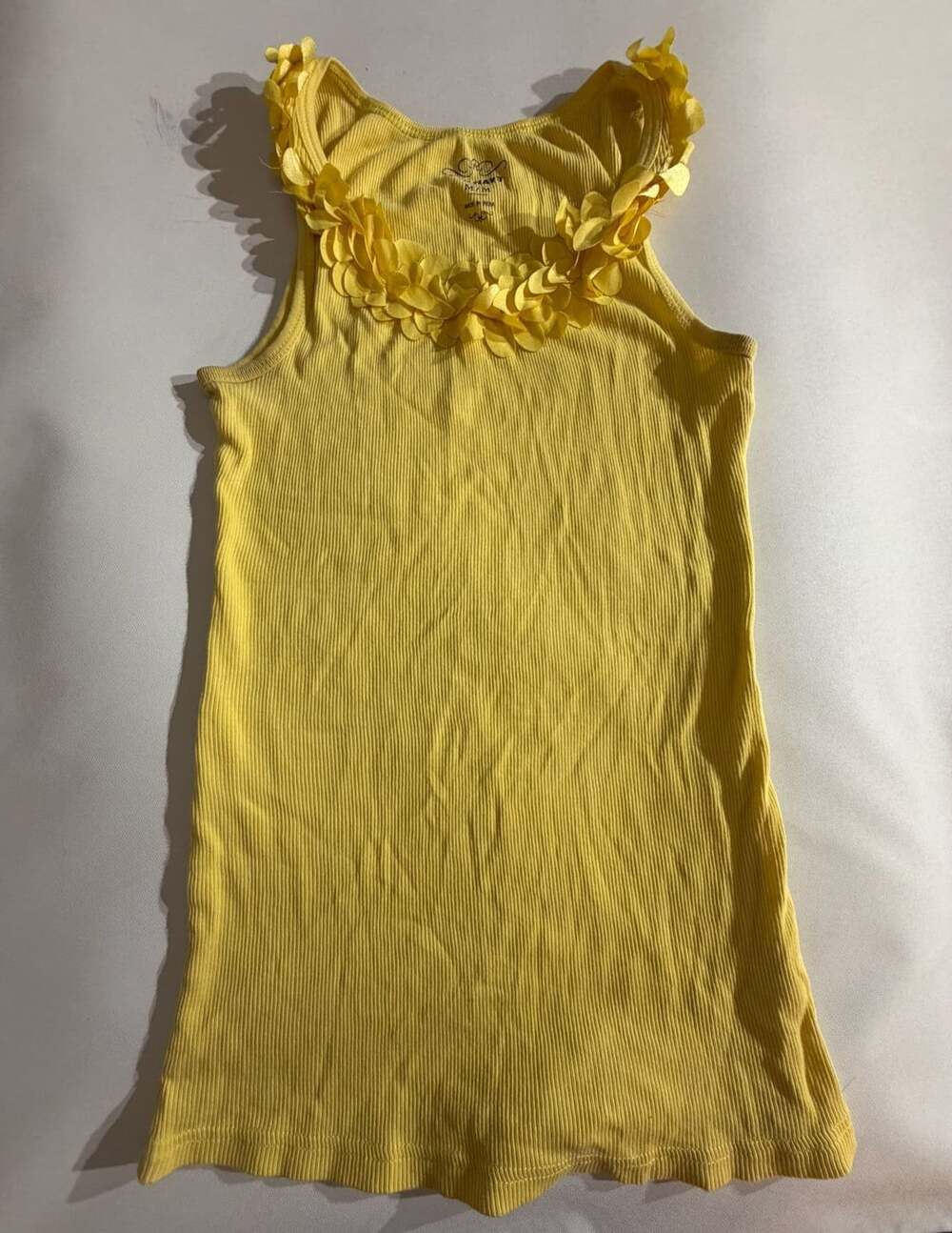Old Navy Yellow Floral Petal Neck Ribbed Tank Top Womens M
